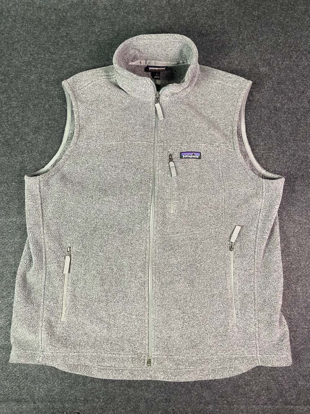 Patagonia Synchilla Fleece Vest Size L Gray Full Zip Pockets